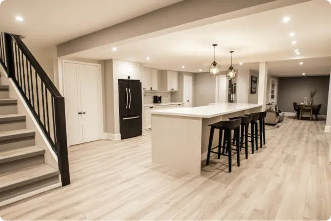 Showing off a remodeled kitchen.